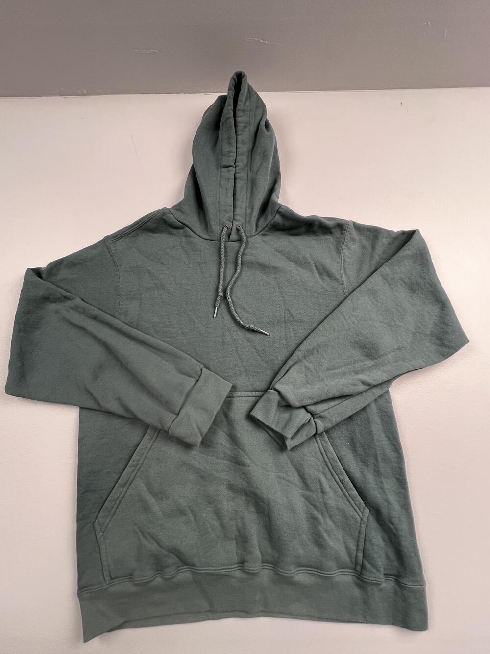 Nike Hoodie Sweatshirt Mens Medium Green Pullover Fleece Kangaroo Pocket Solid